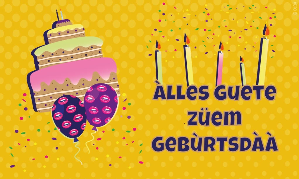 Carte anniversaire jaune