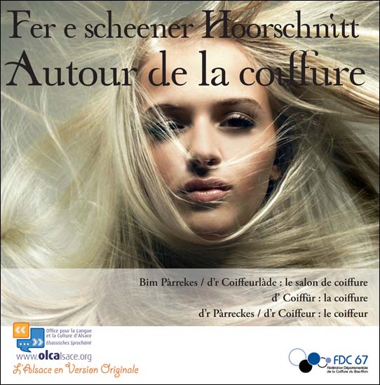 Dépliant coiffure français-alsacien