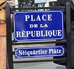 Place de la République en alsacien à Mulhouse